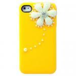 Yellow Manmade Pearl Floral Flower Hard Case Cover..