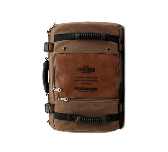 Retro Men's Backpack Shoulder Bag Computer Bag Multi-function Bag Travel Bags Duffel Canvas Bag