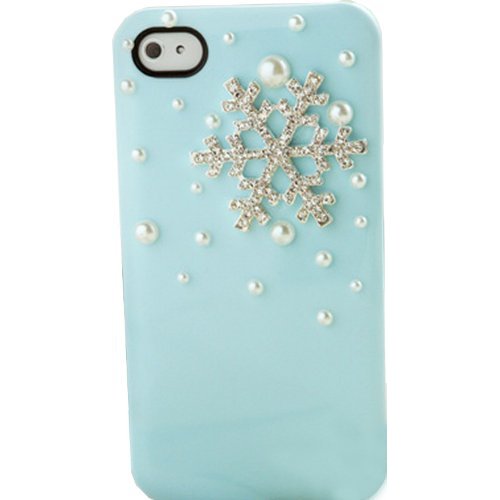 Snow Flower Snowflake Manmade Pearl Case Cover For Iphone 4 4s